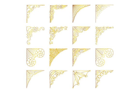 Download Gold Line Vector Refined Corner Set - Refined Collection