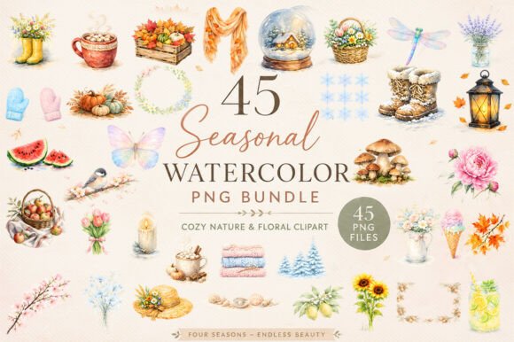 Download Seasonal-Watercolor-PNG-Bundle-45 - Seasonal Collection
