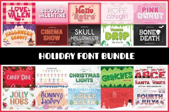 Download Holiday Font Bundle - Holiday font Collection