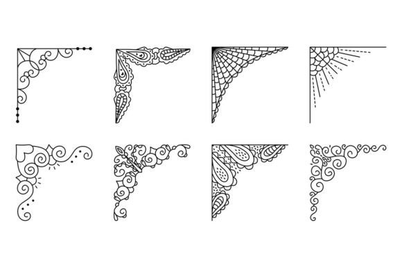 Download Black Line Vector Refined Corner Set - Refined Collection